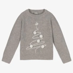 Il Gufo Girls Grey Wool Sweater