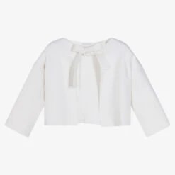 Il Gufo Girls Ivory Cotton Cardigan