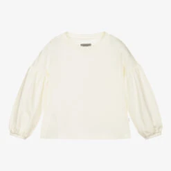 Il Gufo Girls Ivory Cotton Sweatshirt