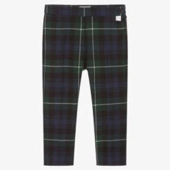 Il Gufo Girls Navy Blue Check Trousers