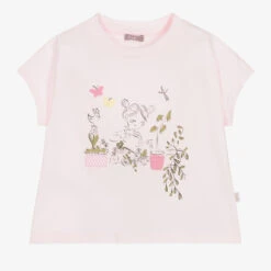 Il Gufo Girls Pink Cotton Graphic T-Shirt