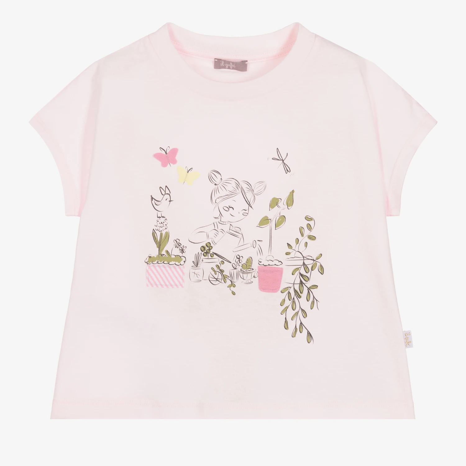 Il Gufo Girls Pink Cotton Graphic T-Shirt 1 Il Gufo Girls Pink Cotton Graphic T-Shirt