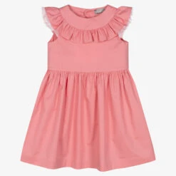 Il Gufo Girls Pink Cotton Ruffle Dress