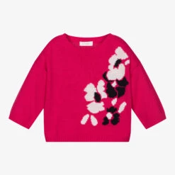Il Gufo Girls Pink Flower Sweater