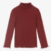 Il Gufo Girls Red Cotton Polo Neck Sweater