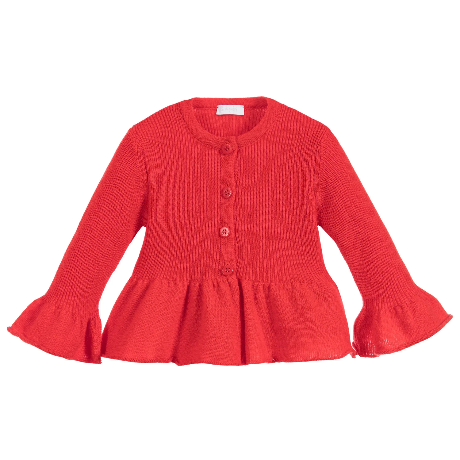 Il Gufo Girls Red Wool Cardigan 1 Il Gufo Girls Red Wool Cardigan