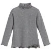 Il Gufo Grey Cotton Roll Neck Top
