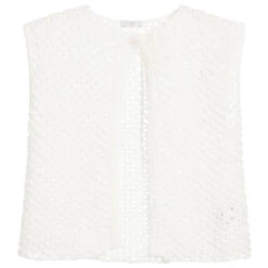 Il Gufo Ivory Sleeveless Cardigan