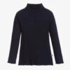 Il Gufo Navy Blue Cotton Roll Neck Top