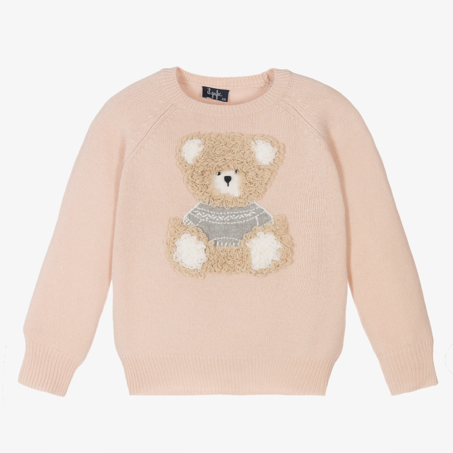 Il Gufo Pink Wool Teddy Sweater 1 Il Gufo Pink Wool Teddy Sweater