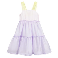 Il Gufo Purple & Pink Cotton Dress