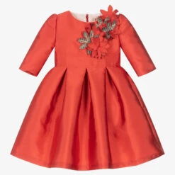 Irpa Girls Red Satin Dress
