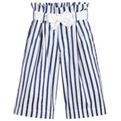 Jessie And James London Girls Cotton Striped Culottes