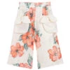 Jessie And James London Ivory Floral Viscose Trousers