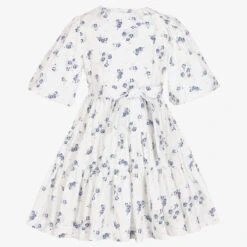 Jessie And James London White & Blue Floral Dress