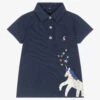 Joules Girls Navy Blue Cotton Polo Shirt