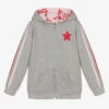 Joyday Girls Grey Cotton Zip-Up Top