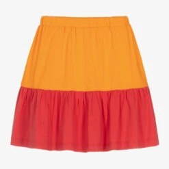 Joyday Girls Orange & Red Cotton Jersey Skirt
