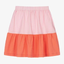 Joyday Girls Pink & Orange Cotton Jersey Skirt