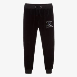 Juicy Couture Black Logo Velour Joggers