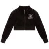 Juicy Couture Girls Black Cropped Zip-Up Top