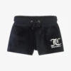 Juicy Couture Girls Blue Velour Shorts