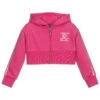 Juicy Couture Girls Pink Cropped Zip-Up Top