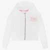 Juicy Couture Girls White Logo Zip-Up Hoodie