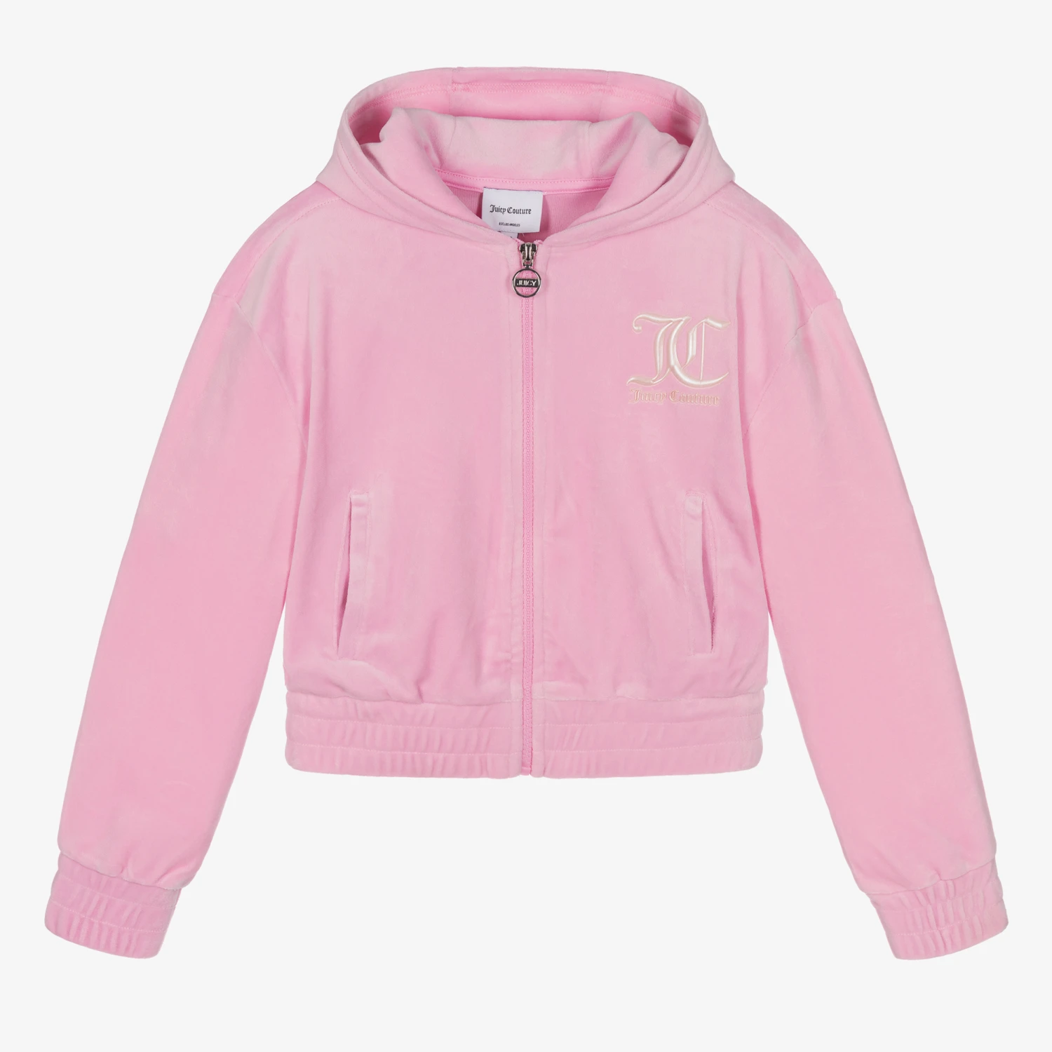 Juicy Couture Pink Hooded Velour Zip-Up Top 1 Juicy Couture Pink Hooded Velour Zip-Up Top
