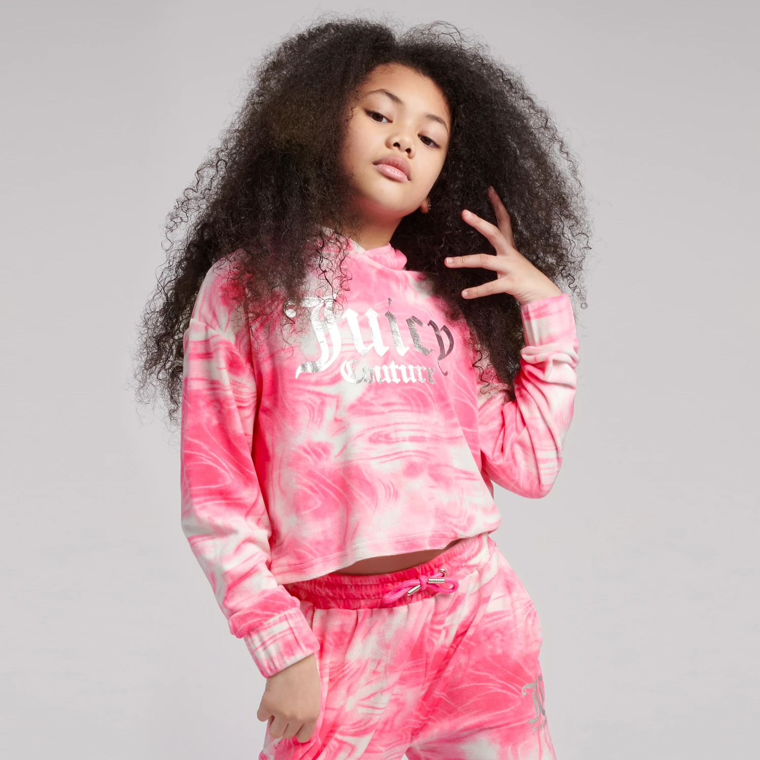 Juicy Couture Pink Marbled Velour Hoodie 2 Juicy Couture Pink Marbled Velour Hoodie - Image 2