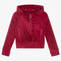 Juicy Couture Red Logo Velour Hoodie
