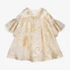 Junona Beige & Gold Embroidered Dress