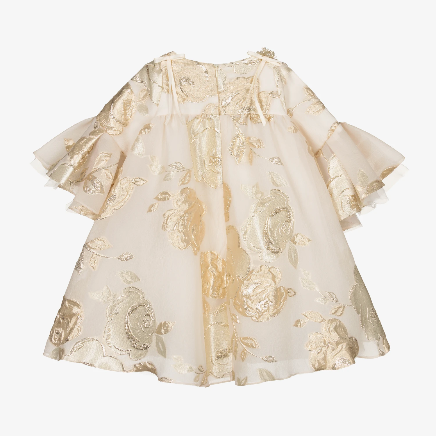 Junona Beige & Gold Embroidered Dress 3 Junona Beige & Gold Embroidered Dress - Image 3