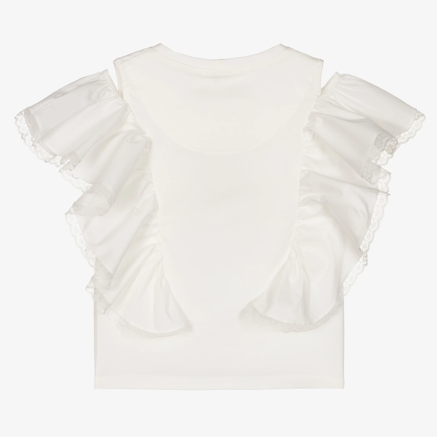 Junona Girls Ivory Butterfly Print T-Shirt 2 Junona Girls Ivory Butterfly Print T-Shirt - Image 2
