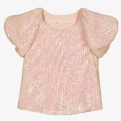 Junona Girls Pink Sequins Blouse