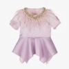 Junona Girls Purple Satin Peplum Top