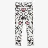 Junona White Heart Print Leggings