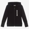 KARL LAGERFELD KIDS Girls Black Logo Zip-Up Top