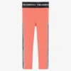 KARL LAGERFELD KIDS Girls Orange Jersey Logo Leggings