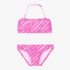KARL LAGERFELD KIDS Girls Pink Logo Bikini