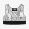 KARL LAGERFELD KIDS Girls Silver Cropped Top