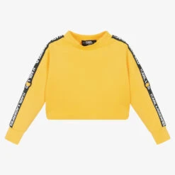 KARL LAGERFELD KIDS Girls Yellow Logo Sweatshirt