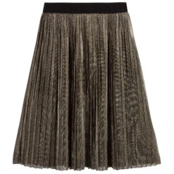 KARL LAGERFELD KIDS Gold Pleated Midi Skirt