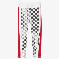 KARL LAGERFELD KIDS White Logo Printed Joggers