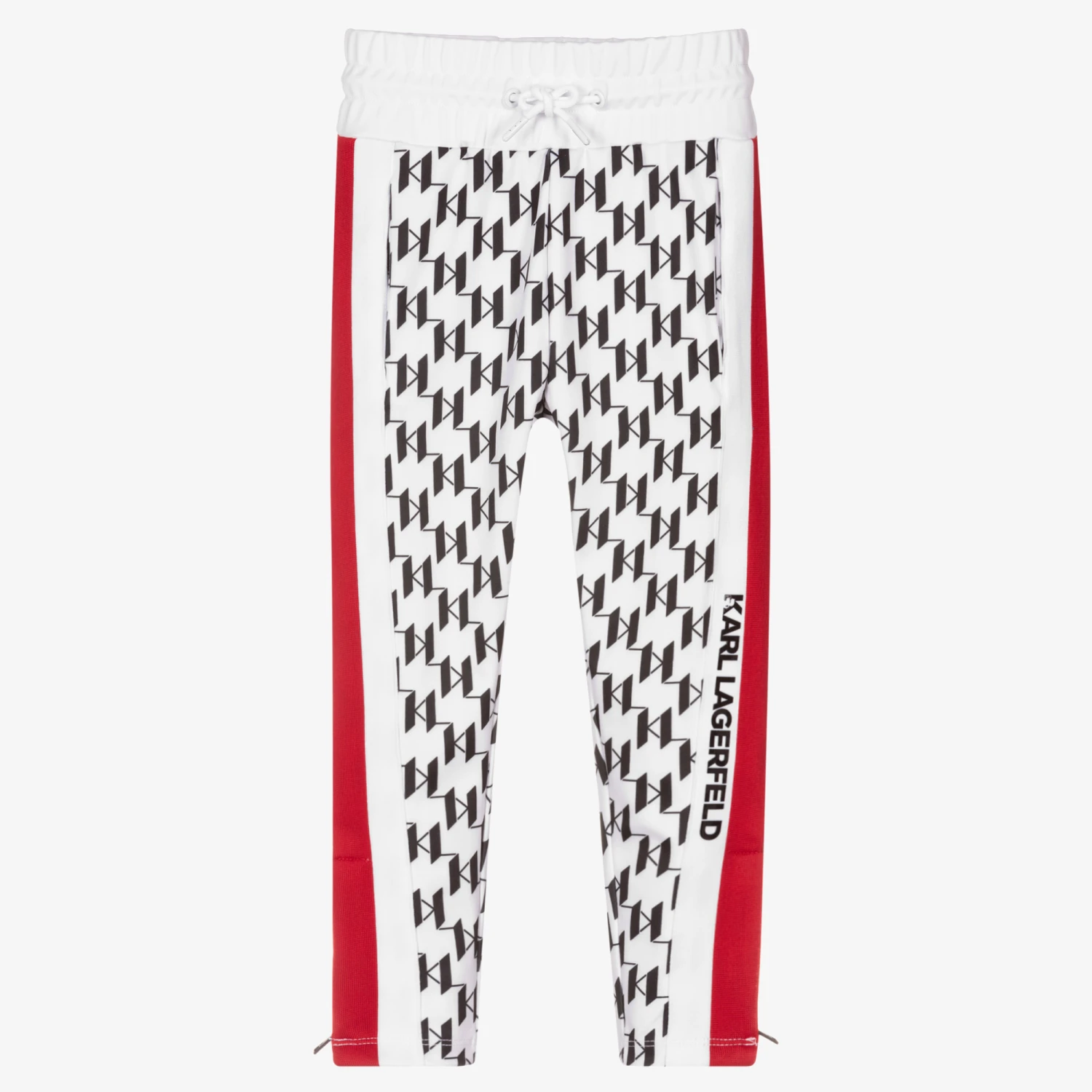 KARL LAGERFELD KIDS White Logo Printed Joggers 1 KARL LAGERFELD KIDS White Logo Printed Joggers
