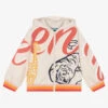 KENZO KIDS Girls Beige Bamboo Print Zip-Up Top
