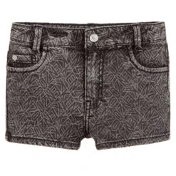 KENZO KIDS Girls Black Denim Shorts