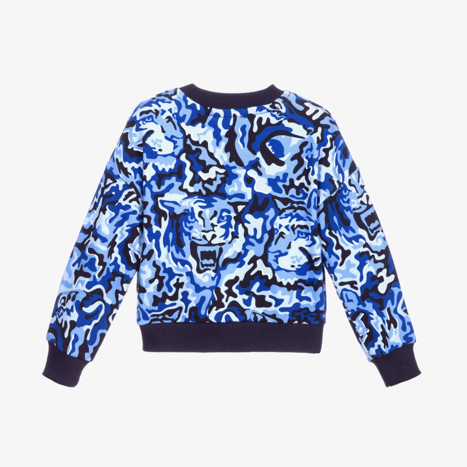 KENZO KIDS Girls Blue Camo Sweatshirt 2 KENZO KIDS Girls Blue Camo Sweatshirt - Image 2
