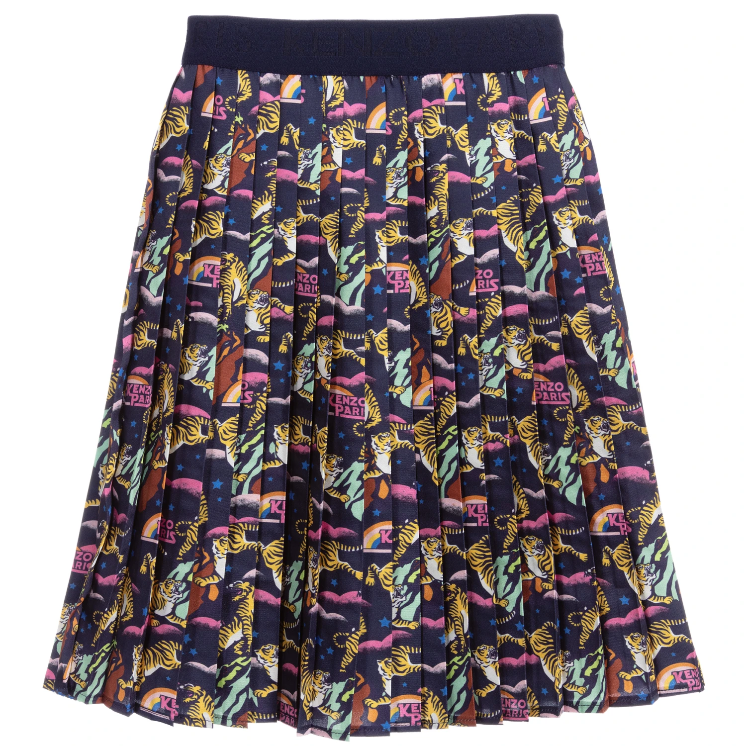 KENZO KIDS Girls Blue Pleated Skirt 3 KENZO KIDS Girls Blue Pleated Skirt - Image 3