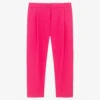 KENZO KIDS Girls Fuchsia Pink Cotton Poplin Trousers